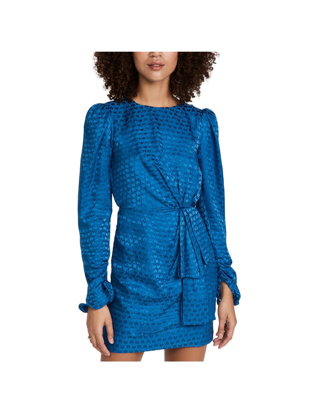 Saloni Textured Monarch Blue Debbie Dress Size 4